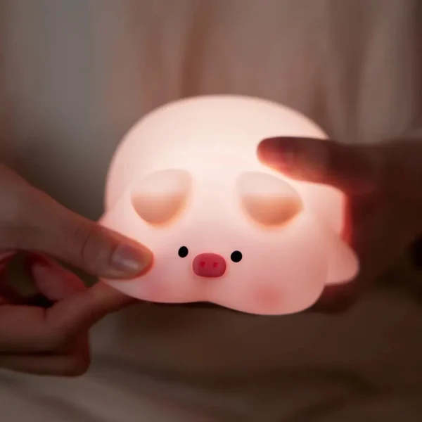 Touch Sensor Silicone LED Lamp - Cute Little Piggy